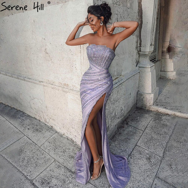 lilac evening dress